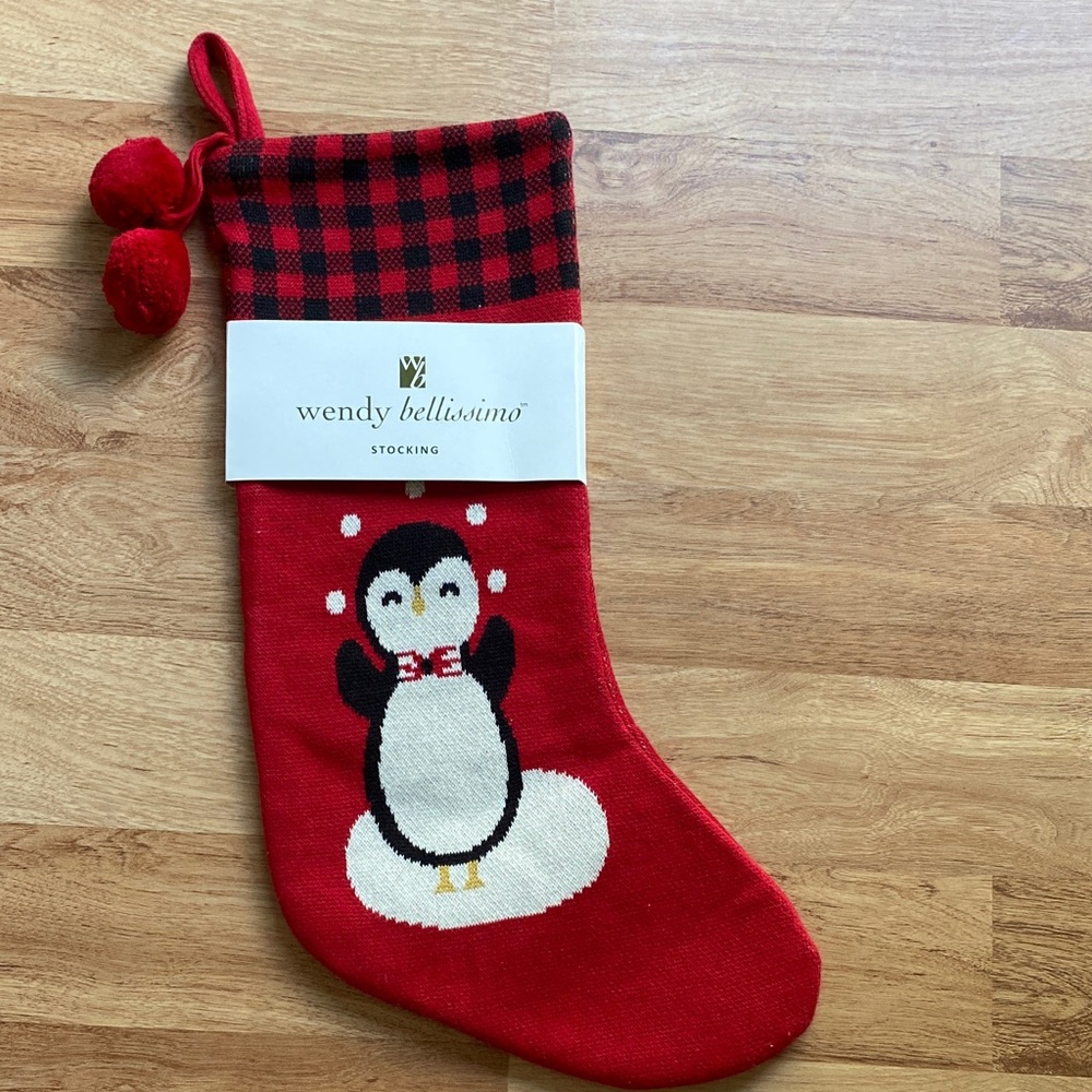 Wendy Bellissimo penguin Christmas stocking NWT